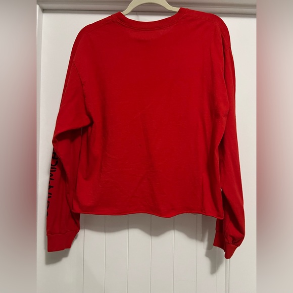 Jean-Michel Basquiat Graphic Long Sleeve Red Sweatshirt Goodie Two Sleeves M/L - Picture 6 of 12